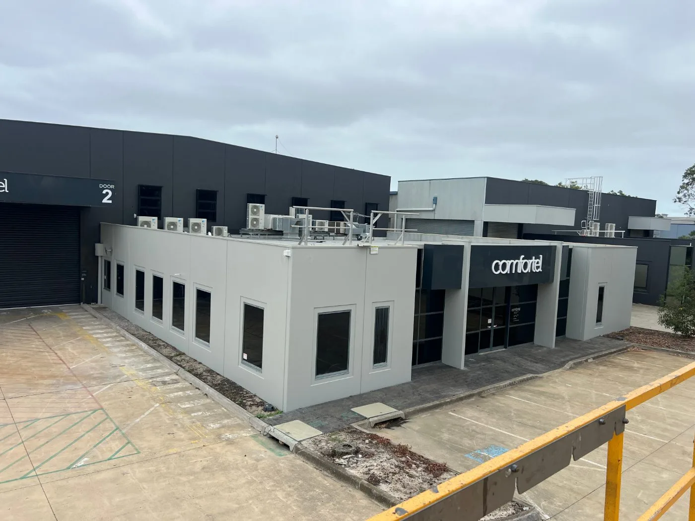 Comfortel warehouse and office building in Heatherton, painted by Jetblack Painting