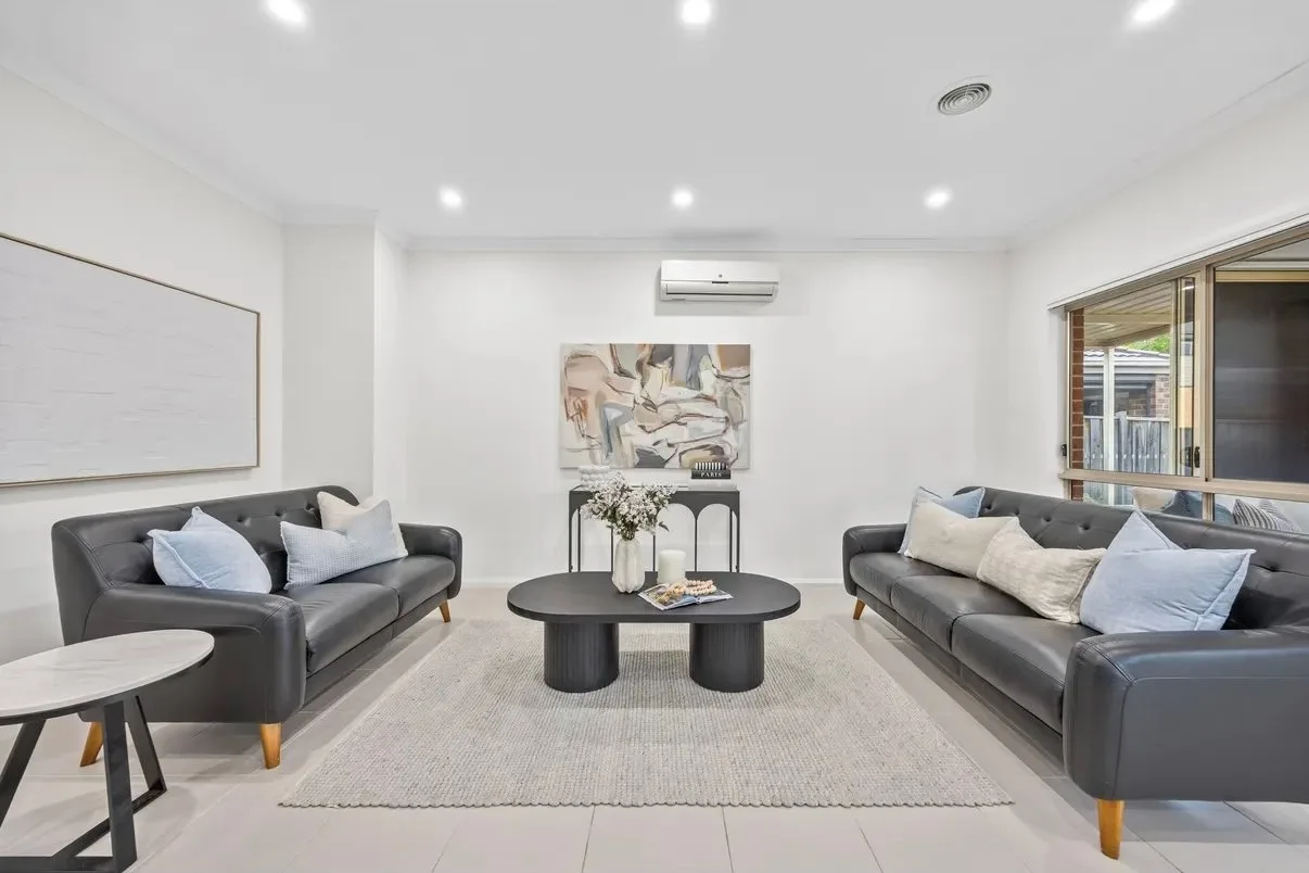 Freshly painted staged living room by Jetblack Painting