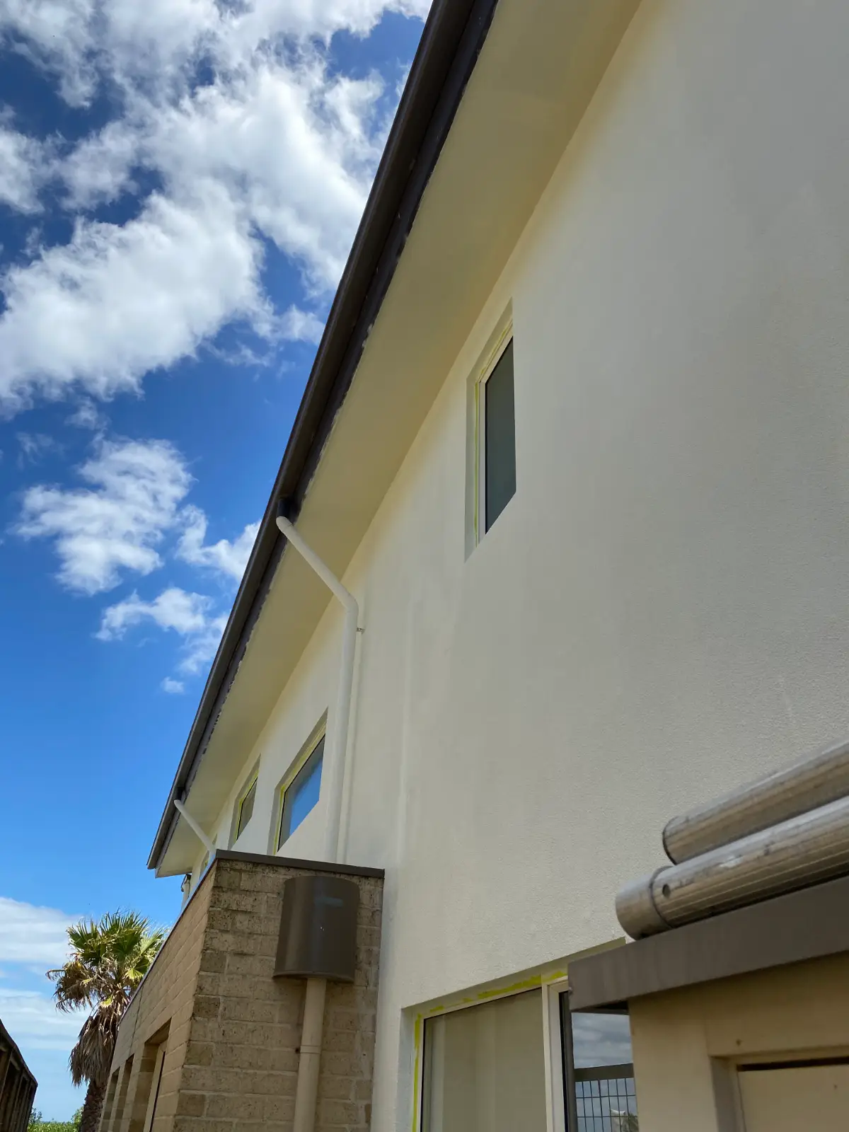 Repainted eaves lining and skylights on an Aspendale home